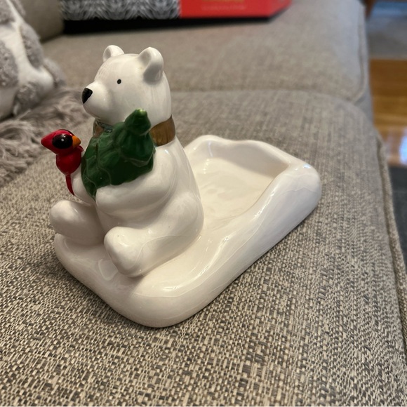 Vintage Bath & Body Works Ceramic Christmas Bear Soap Holder - Picture 2 of 8
